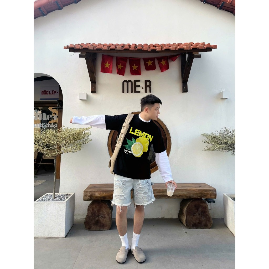 （Giao hàng 24h）Angela Áo thun form rộng Trái cây mùa hè unisex nam nữ tay ngắn cổ tròn kèm quà (cotton 2 chiều)