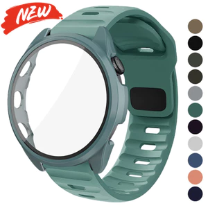 Vỏ PC + Dây đeo silicon Cho Garmin Forerunner 165 Vỏ bảo vệ toàn diện vỏ vòng tay phụ kiện