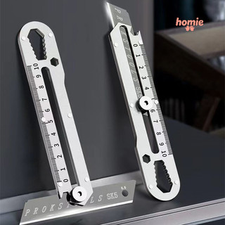 Dao cắt giấy nghệ thuật bằng thép không gỉ, cờ lê 9 trong 1, có vạch chia độ, dao cắt giấy sắc bén.