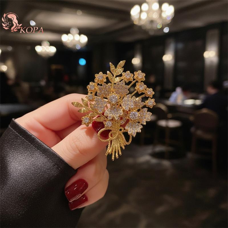 KOPA Thời Trang Kim Cương Giả Tiền Cây Thổ Cẩm Dành Cho Nữ Quần Áo Áo Áo Trang Sức Phụ Kiện VN