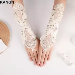 Găng Tay Ren KANGN, Kim Cương Giả Gợi Cảm Cưới Cô Dâu, Đầm Dự Tiệc 2024 Phụ Kiện Quần Áo Thanh Lịch Dạ Hội Prom Trang Trí Nữ