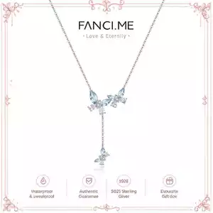 Vòng cổ bạc hình bướm lấp lánh FANCIME "Dreamy Delight"