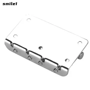 Cầu Đuôi Cứng 4 Dây SMILE, Cầu Bass Điện Bạc / Đen Chiều Rộng 80 Mm, Phụ Kiện Bass Kim Loại Cao Cấp Bass Bass Đàn Guitar Thay Thế