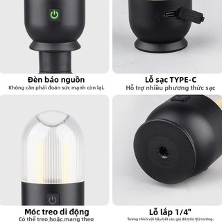 Đèn Lều Cắm Trại Hợp Kim Nhôm Đa Năng, Đèn LED Tích Điện Dã Ngoại Có Móc Treo
