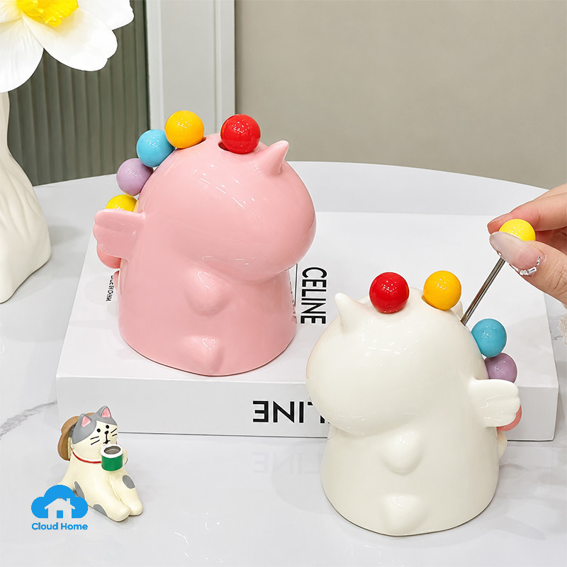🌤️COD🌤️Bộ nĩa ghim trái cây hình kì lân nhựa, decor trang trí bếp, bàn ăn - nĩa inox 410 cao cấp