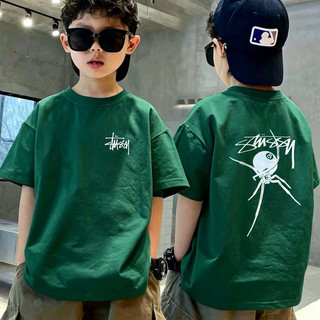 Áo Thun Trẻ Em Unisex In Nhện Thời Trang, Cotton Mềm, Áo Ngắn Tay, Phù Hợp Đi Học & Chơi, Cho Bé 3-12 Tuổi