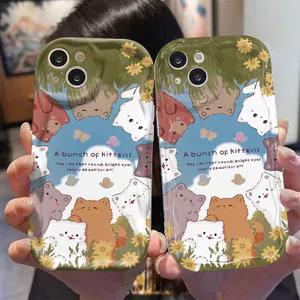 Ốp Lưng Cho Samsung Galaxy A07 A06 A05 A04 A17 A16 A15 A14 A13 A25 A23 A22 A35 A33 A32 A31 A56 A55 A52 A51 A50 Kem Vuốt Cong Edge Motif Nhiều Mèo NYK208