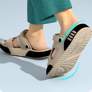 Cầu trượt đế mềm HOBBYIN, Dép nam thoáng khí nhẹ, Giày đi biển EVA chống trượt chất lượng cao mùa hè