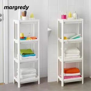 Dụng cụ sắp xếp phòng tắm MARGREDY, Tiết kiệm không gian với bánh xe lăn Giỏ đựng đồ cuộn mỏng, Bộ kệ di động 3 / 4 tầng hẹp đa năng Sử dụng nhà bếp