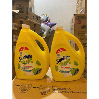 Nước Rửa Chén Bát Sunlight Chanh 100 Sạch Nhanh Xả Bọt Nhanh Rửa Sạch Dầu Mỡ 3.6kg