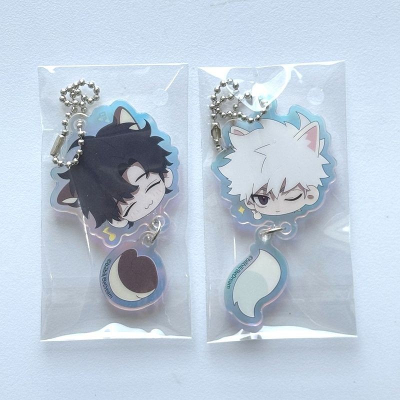 2Pcs/Set Link Click Lucas Charles Cheng Xiaoshi LU Guang Cartoon Keychain Acrylic Chain