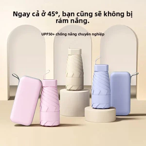 Ô Mini siêu nhẹ VN, được trang bị hộp đựng - Di động nhỏ, có thể bảo vệ chống nắng, có thể sử dụng trong những ngày mưa!Ô dù "sun du cauca" có hai lớp.