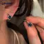 AN.MART 1 Mới Hợp Thời Trang Shinning Pentagram Ngôi Sao Bông Tai Vòng Dành Cho Nữ Cô Gái Đơn Giản Dễ Thương Ngọt Ngào Vintage Bông Tai Xuyên Xương Tai Trang Sức Móng Tay VN