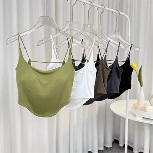 Milyfashion Dây Lưng Không Vòng Thép Sling Có Miếng Lót Ngực Phong Cách Mới Gợi Cảm Mỹ Mỏng Ngắn Top HZPC