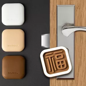 Fuzi Silicone Cửa Phía Sau Chống Va Chạm Miếng Dán Hộ Gia Đình Tay Cầm Cửa Tường Miếng Lót Chống Va Chạm Khóa Cửa Chống Va Chạm Đệm Giảm Thanh Miếng Dán 6