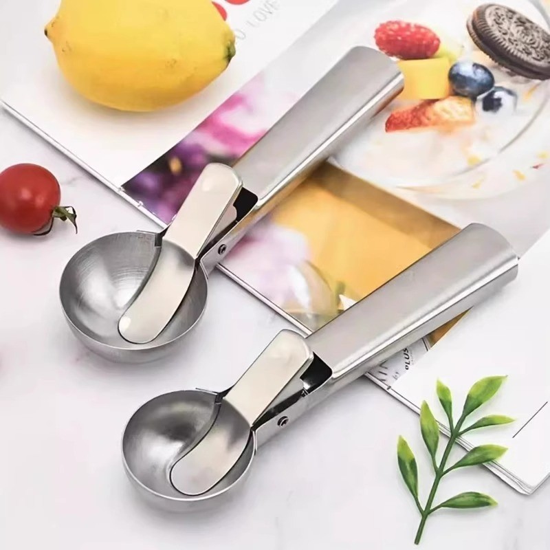 Kem Popsicle Scoop Quả Bóng Muỗng, Thìa Dưa Hấu Bằng Thép Không Gỉ Khuôn Làm Kem