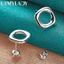 URMYLADY Bạc 925 Vuông Bông Tai Dành Cho Nữ Thời Trang Cưới Đính Hôn Dự Tiệc Trang Sức