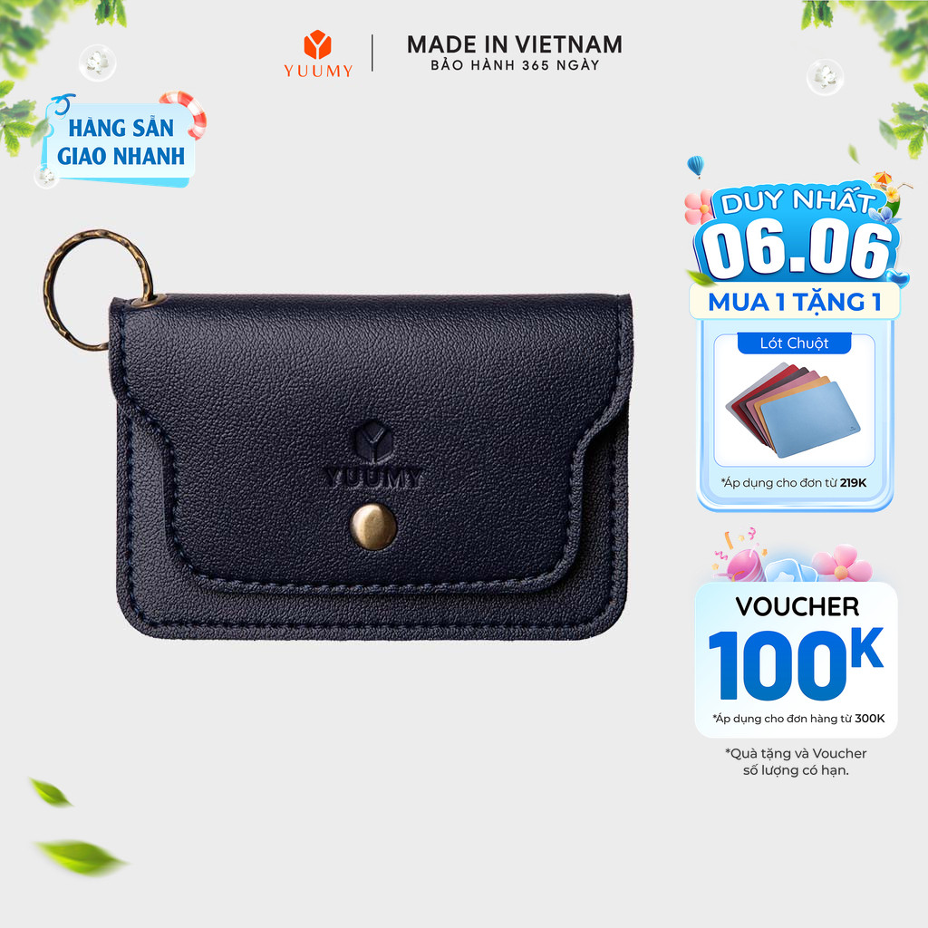 Ví Yuumy (Thời trang nữ nắp gập cỡ nhỏ - Ví móc khóa da YMK10)