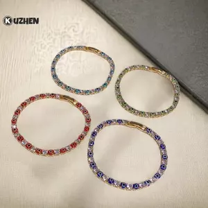 KUZHEN Ngọt Ngào Thời Trang Sang Trọng Mắt Quỷ Zircon Hình Học Bule Vòng Tay Nữ Trang Sức Phụ Kiện Quà Tặng HOT