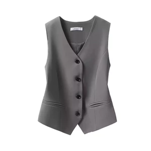 Phù Hợp Với Áo Vest Nữ Áo Vest Mùa Thu 2025 Áo Ôm Không Tay Áo Khoác Ngắn Phong Cách Sang Trọng Lớp Áo Khoác 6.4