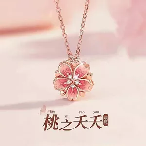 Dây chuyền mặt hoa đào sáng bóng, thiết kế tinh tế, phù hợp mùa hè - size 26.4cm và 28cm
