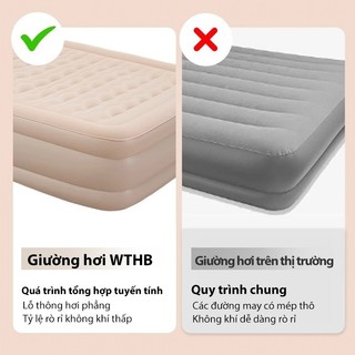 Nệm hơi tự bơm, đệm hơi chống ẩm, dùng cho nhà ở & dã ngoại (Tặng kèm gối và bơm điện)