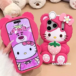 Phim Hoạt Hình Ba Chiều Dâu KT Mèo iPhone17promax Apple 16 Ốp Điện Thoại 15 Silicone 14 Mềm 13 Nữ172026-6-1