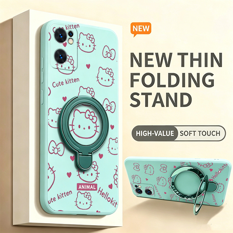 Ốp Lưng Cho OPPO Reno 7 5g Reno 7 4g Vỏ Điện Thoại Vỏ Mềm Silicon Chống Sốc Thiết Kế Mới Thẩm Mỹ Có Giá Đỡ Mèo Hồng Dễ Thương Cho Bé Gái Trong Suốt YTFUZJ1