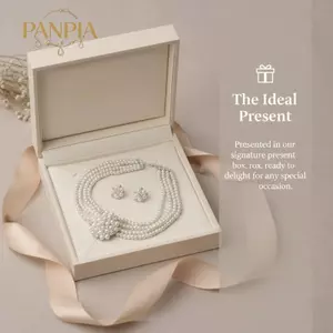 PNPIA- Bộ dây buộc ngọc trai đính cườm và đính đá cổ điển dành cho trang sức đám cưới hoặc phù dâu dành cho nữ
