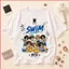 GC1 BTS Chibi SWIM Áo thun cotton dày mùa hè Bangtan Kpop Fan Tee cho ARMY tee GC1