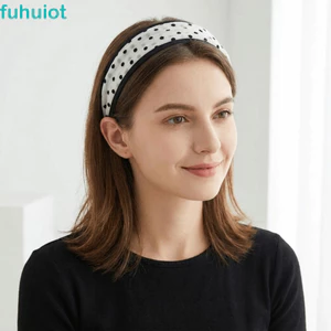 FUHUIOT Chấm Bi Băng Đô, Lưới Mềm Vải Chống Trơn Trượt Tóc, Nhiều Màu Thoáng Khí Thoải Mái Phong Cách Ngọt Ngào Sheer Đầu Rộng Nữ
