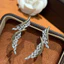 Bông tai sang trọng hoa dài Zircon thanh lịch Hàn Quốc