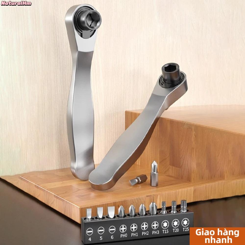 [Hàng về] Bộ tuốc nơ vít TỰ NHIÊN, Bộ cờ lê Ratchet Mini hai chiều, Dụng cụ cầm tay 72 răng có thể xoay nhanh thực tế cho các không gian bị giới hạn