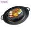 Chảo nướng nồi nóng BORAGETE, Chảo tròn chống dính 2 trong 1 + Ngăn súp, bền bỉ với cống súp Mupti Mục đích Cắm trại BBQ Tấm nướng bếp cắm trại