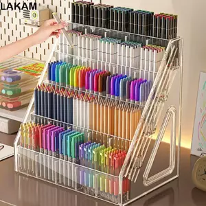 Hộp đựng bút LAKAM, Giá đựng bút 3 / 4 / 5 lớp đa ngăn, Hộp đựng máy tính để bàn Acrylic bền bỉ Văn phòng tại nhà