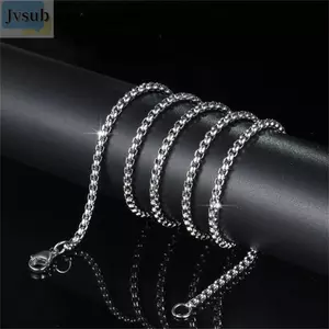 Vòng cổ bằng thép không gỉ JVSUB Trang sức Hip Hop Màu bạc 2mm / 2.5mm / 3mm / 3.5mm / 4mm