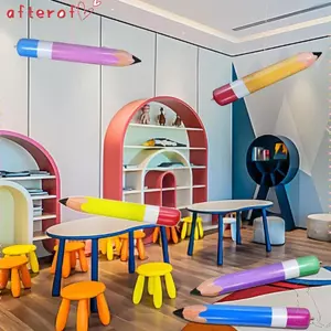 Bút chì khổng lồ AFTEROF, Thiết kế theo chủ đề hoạt hình Đồ dùng văn phòng trường học Bút chì gỗ lớn, Trang trí lớp học bằng gỗ vui nhộn Văn phòng phẩm sáng tạo cho học sinh