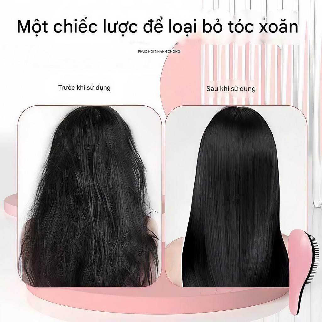 Lược Gỡ Rối Tạo Phồng Tóc Với Đường Cong Mềm Mại Ôm Sát Da Đầu - FE123
