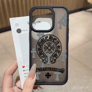 Họa Tiết Chữ Thập Họa Tiết Cao Cấp Cảm Giác Mờ Họa Tiết Ốp Lưng Điện Thoại Thích Hợp Cho iPhone 17promax 11pro 12 15 16plus 17pro 14pro 16promax Ốp Chống Va Đập