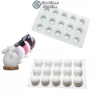 Khuôn làm bánh bóng Silicon FANIELLAPOWELL, Khuôn sô cô la hình cầu Silicon Mousse kiểu Pháp hình cầu, Khuôn nửa quả cầu DIY hình cầu Làm kẹo tráng miệng
