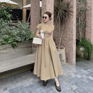 [Hàng Thiết Kế Chuẩn Có Thông Số Và Bigsize] Váy Sơ Mi Dáng Dài Maxi Chất Kaki Hai Da Dày Dặn V390