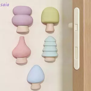 Tấm lót chống va chạm SAIA, Thảm bảo vệ tường silicon chống sốc, Hình dạng cây dễ thương Dễ dàng lắp đặt Tấm lót tay nắm cửa tự dính Sử dụng tại nhà