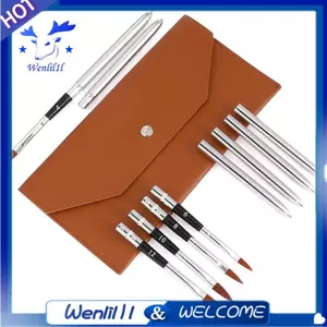 Bộ cọ sơn có thể mở rộng (6 miếng), Du lịch cho bàn chải màu nước có túi da, Bàn chải nghệ thuật cho màu nước, Gouache