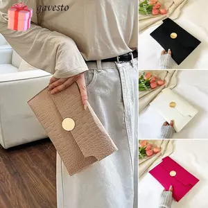 Túi ly hợp GAVESTO, Túi cầm tay tối giản lõm nỉ, Túi phong bì công sở màu trơn thông thường dành cho nữ