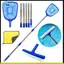 Lưới hồ bơi có cực Cleaner cho Inground over Ground Bể bơi Skimmer Cleaning Kit Sân sau Sân vườn Sân vườn Công viên