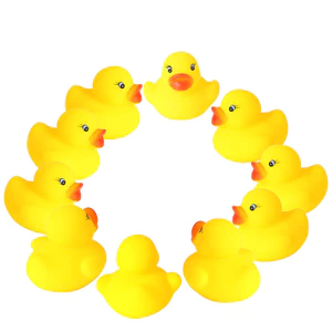 < Pluscloth > 10 Cái Cho Bé Sơ Sinh Bồn Tắm Tắm Đồ Chơi Nổi Bơm Hơi Vịt Cao Su Squeaky