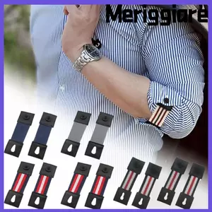 MERIGGIARE 2 Chiếc Băng Tay Áo Sơ Mi Tay Giá Đỡ, Đàn Hồi Có Thể Điều Chỉnh Nam Áo Sơ Mi Còng Giá Đỡ, Khuy Sét Bền Vòng Tay Dây Buộc Nút Nối Dài Phụ Kiện