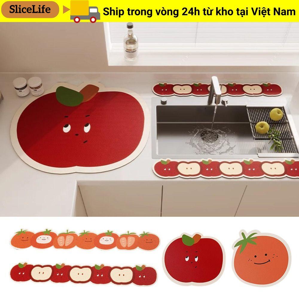 Thảm thấm bồn rửa SLICELLIFE, Thảm thoát nước vòi Lucky Cat 10x60cm, Tấm lót cà phê hoạt hình chống trượt dễ thương có thể giặt được Phòng tắm nhà bếp