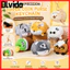Mặt dây chuyền móc khóa OLVIDO, Tai nghe nhiều màu động vật hoạt hình, Phong cách Kawaii Mặt dây chuyền lông mềm mại Cú Túi đựng tiền xu cá sấu cho trẻ em
