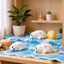 Đồ chơi bóp con dấu QEARY, Tư thế nằm xuống mắt lớn Đồ chơi mực, Họa tiết mực sáng tạo Chậu trắng Thiết kế dễ thương Đồ chơi giác quan trẻ em